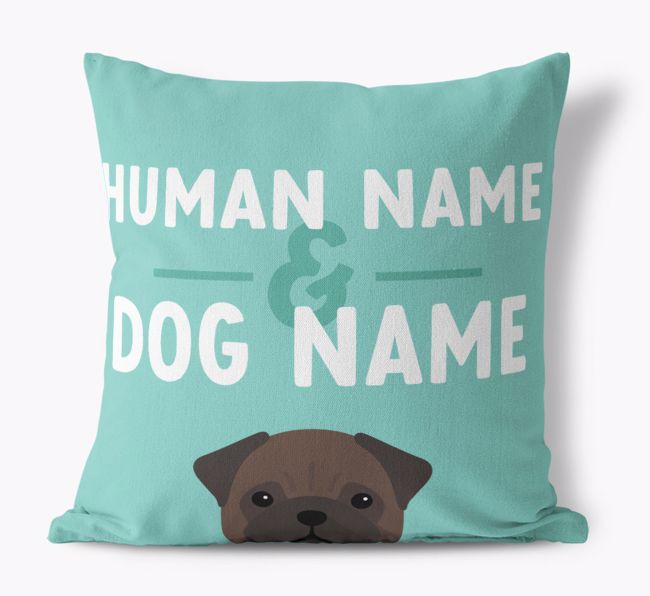 Human And Pet Name: Personalised {breedFullName} Canvas Cushion